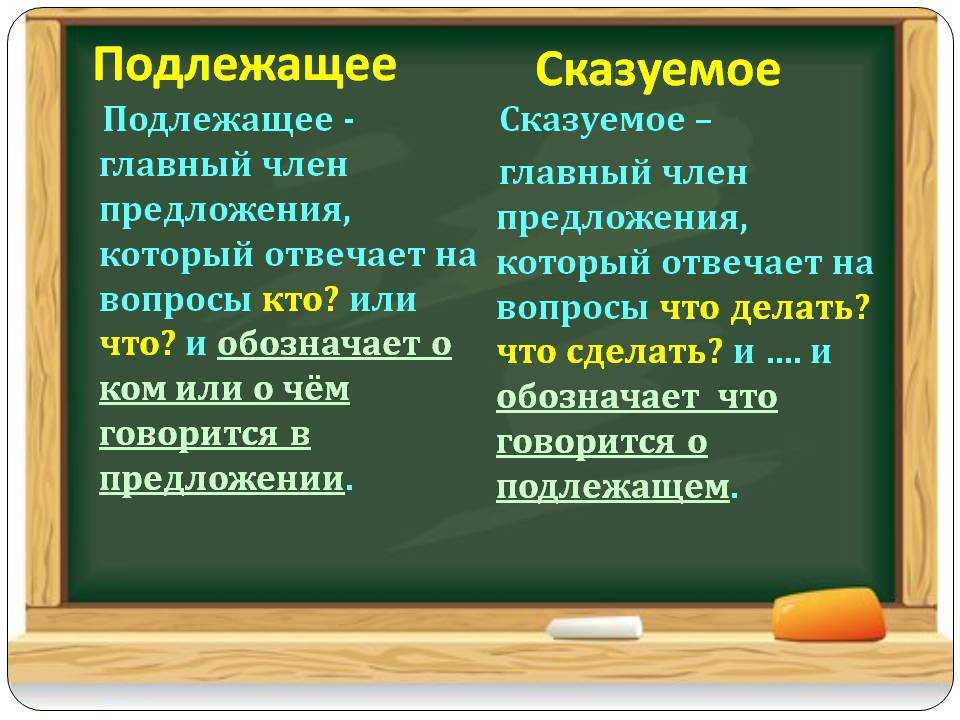 Разница между подлежащим и сказуемым
