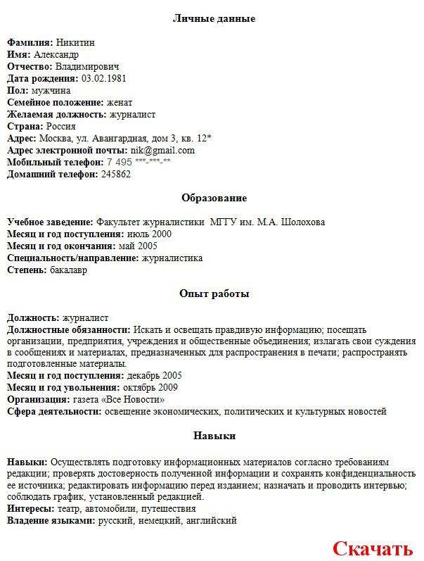 Что написать "о себе" в резюме в 2023 году? примеры - cv2you блог