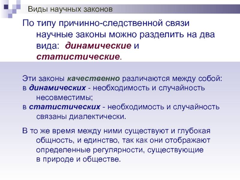 Отличия научного закона от юридического закона