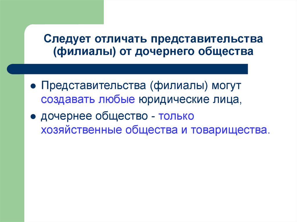 Отчётность обособленного подразделения