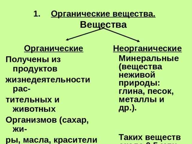 Органическое и неорганическое: различия и особенности