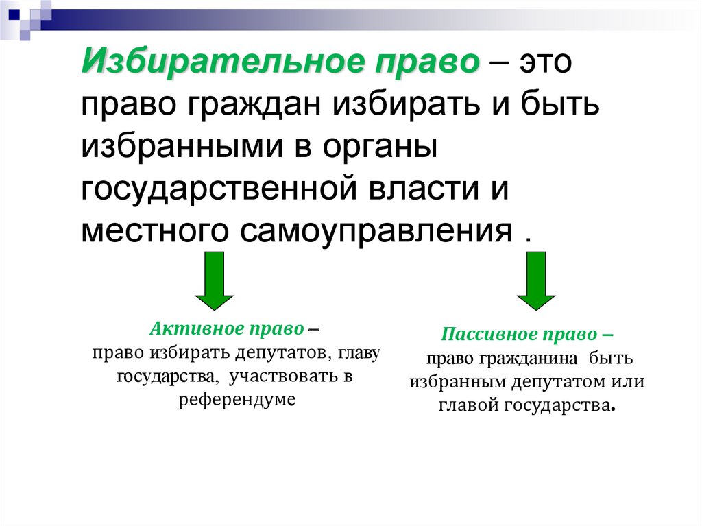 Активное и пассивное избирательное право: основные характеристики
