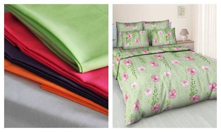 Постельное бельё из поплина и сатина.