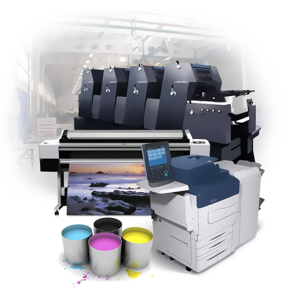 Цифровая и офсетная печать.