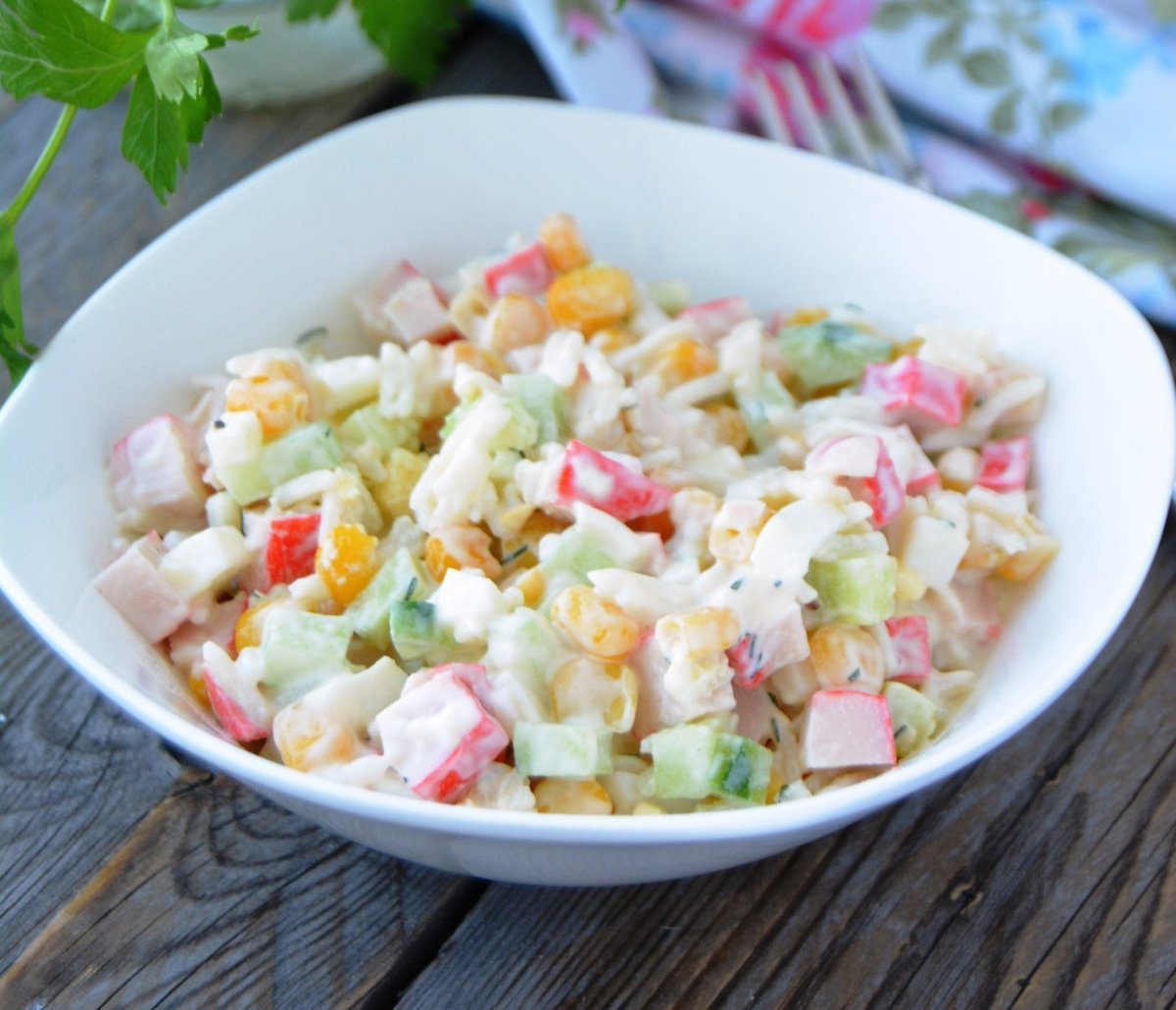 Крабовый салат без риса - 9 быстрых и вкусных пошаговых рецептов с фото