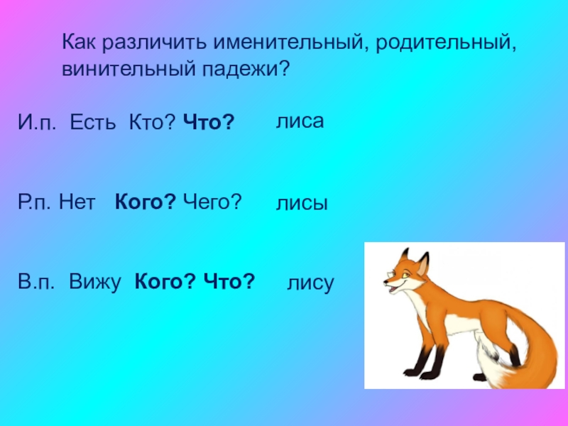 Как отличить именительный падеж от винительного
