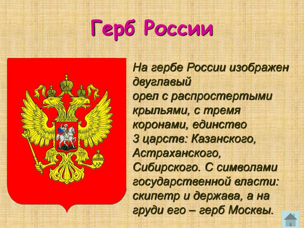 Что изображено на гербе России?
