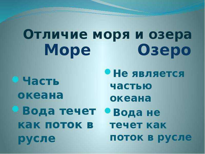 Отличие озера от моря. чем озеро отличается от моря? сейчас узнаем