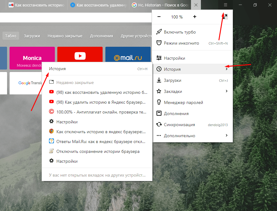 Как посмотреть историю на компьютере