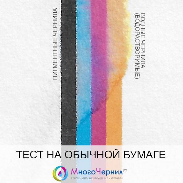 В чем отличие между пигментными чернилами и водными? разница между водными и пигментными чернилами