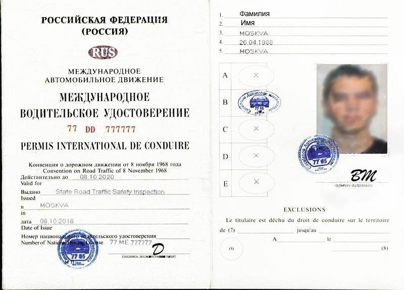 Международное водительское удостоверение (мву)