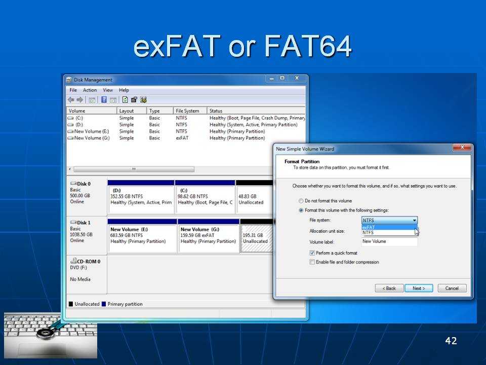 Difference between usb drive file systems — ntfs vs fat32 vs exfat