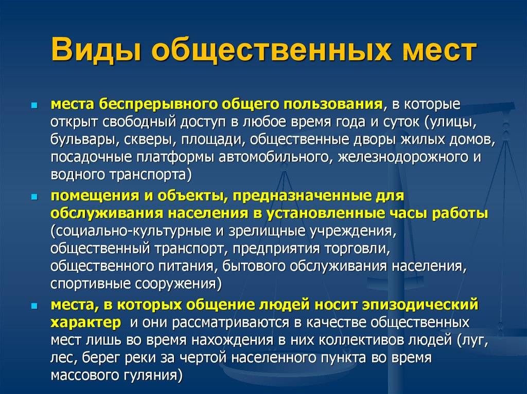 Что является общественным местом?