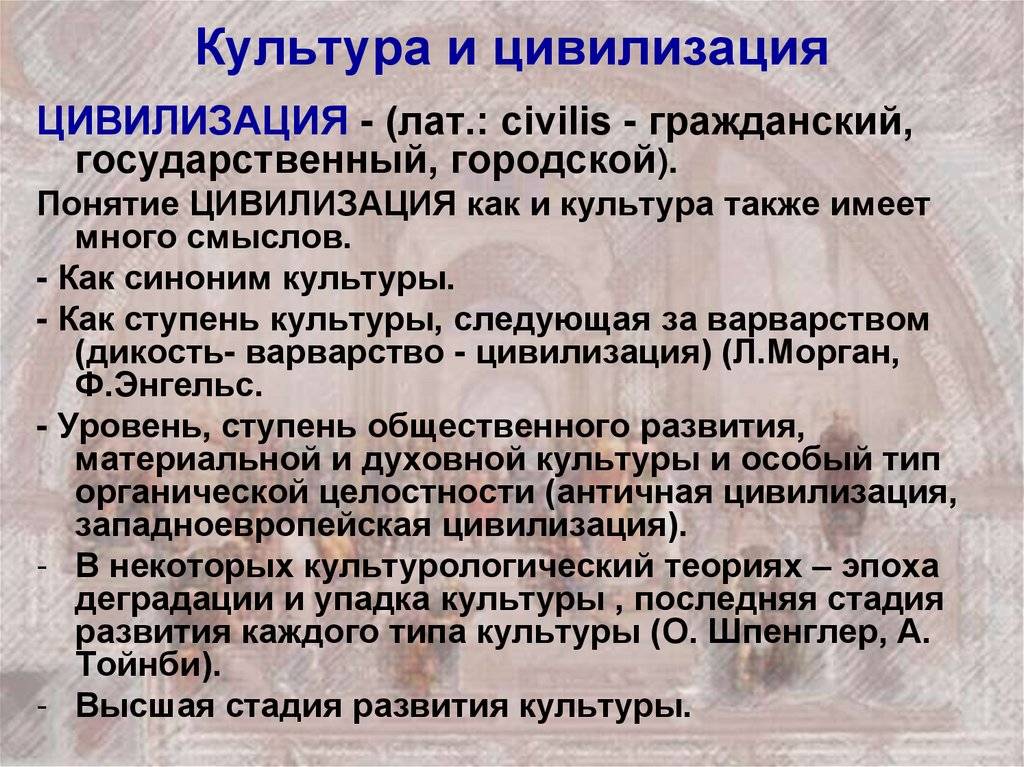 Отличия цивилизации от культуры — основные принципы развития и формирования