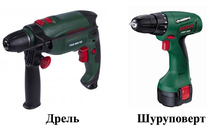 Чем отличается дрель от шуруповерта