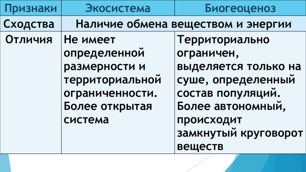 Биогеоценоз  и экосистема: что такое, чем отличаются понятия, сходства, структура и свойства