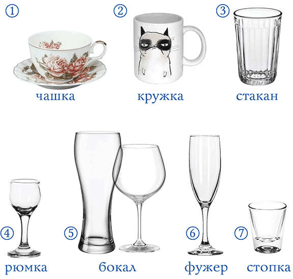 Чем отличается чашка от кружки