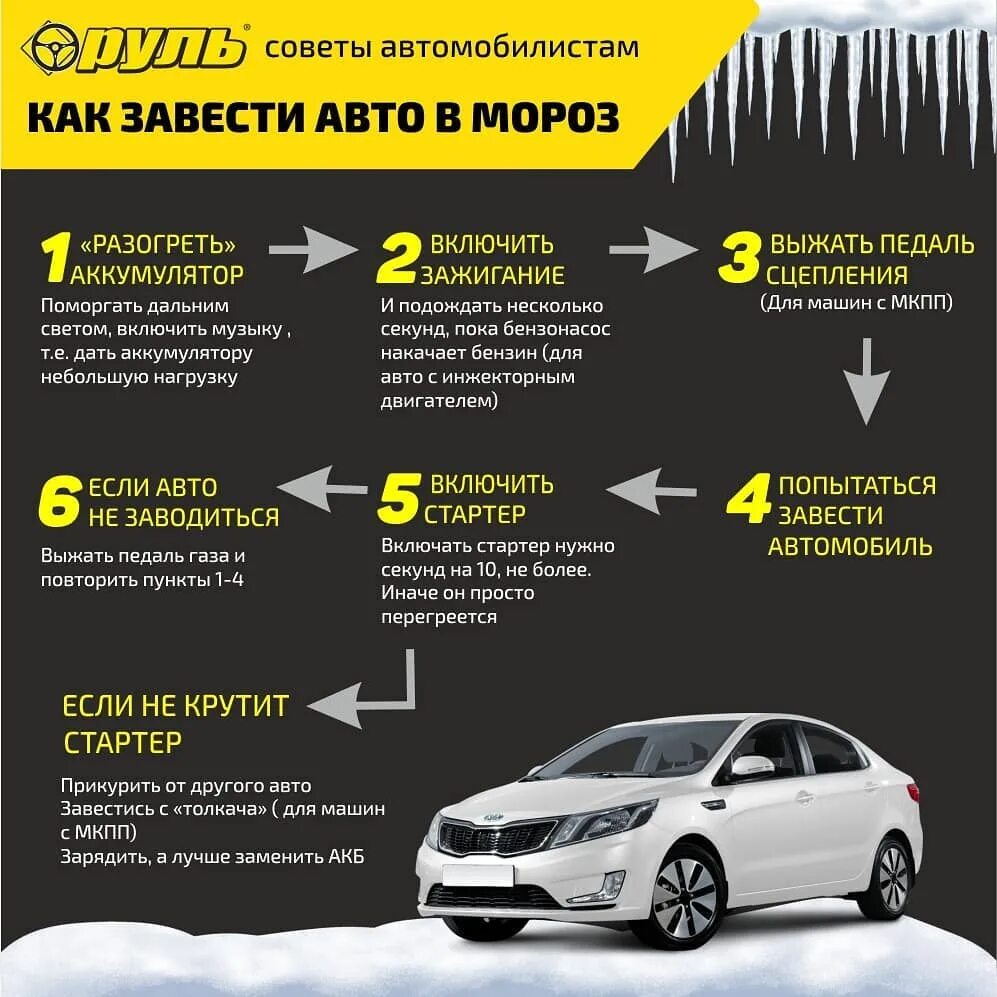 Как завести машину в мороз и холод правильно: автомат и механику