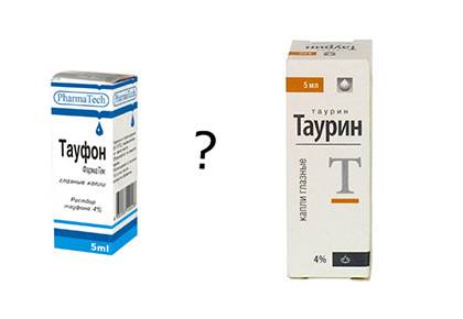 Чем отличаются глазные капли тауфон и таурин? — сравнение аналогов