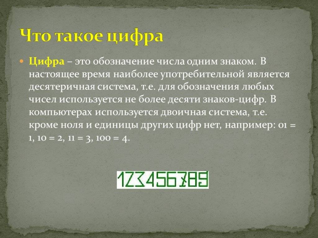 Отличие цифры и числа