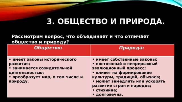 Взаимосвязь общества и природы