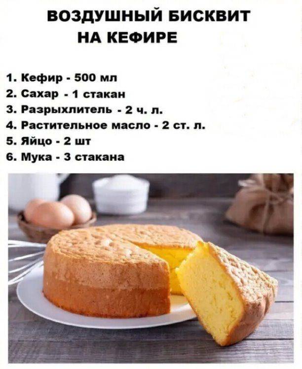 Пышный бисквит для торта — 8 классических простых рецептов