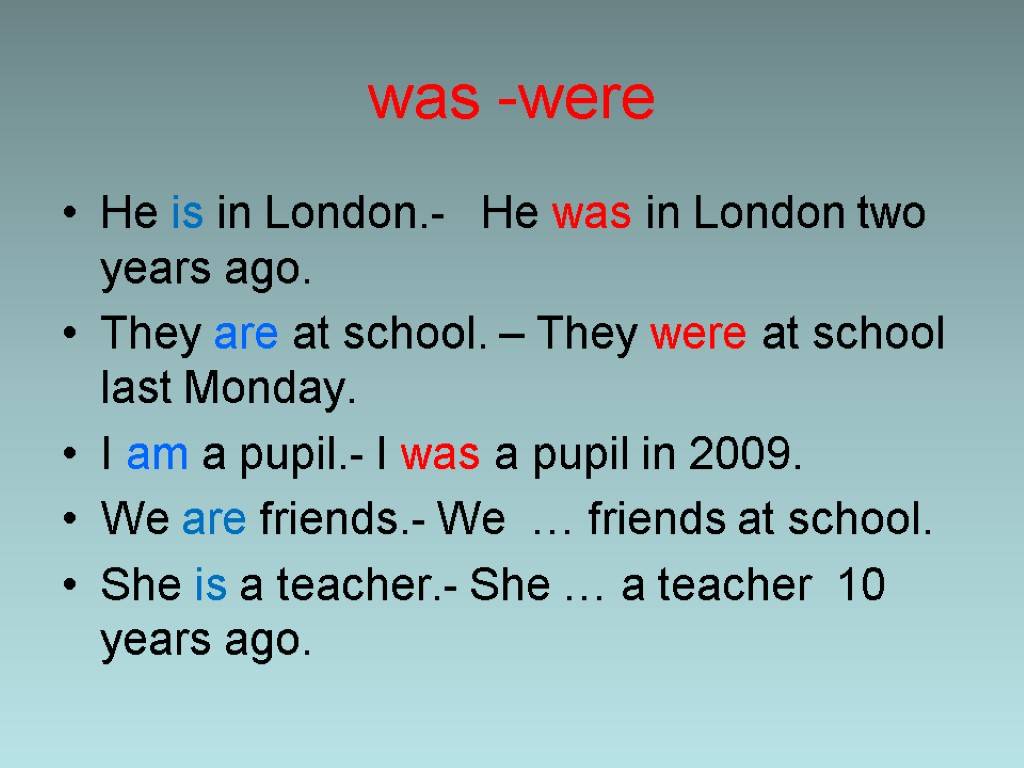 “was” vs. “were”: use cases and examples