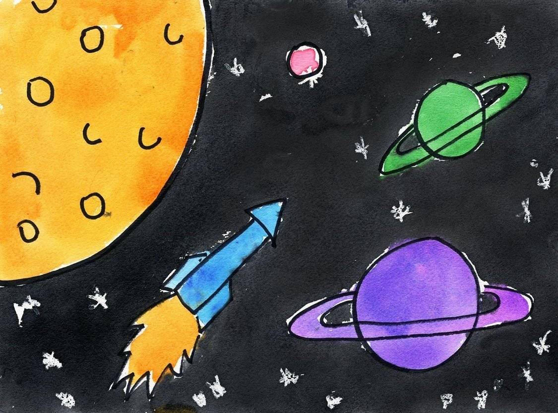 Рисование в нетрадиционной технике «космос. как нарисовать космос: финалисты конкурса и пошаговый мастер-класс рисунки детей на тему мой удивительный космос