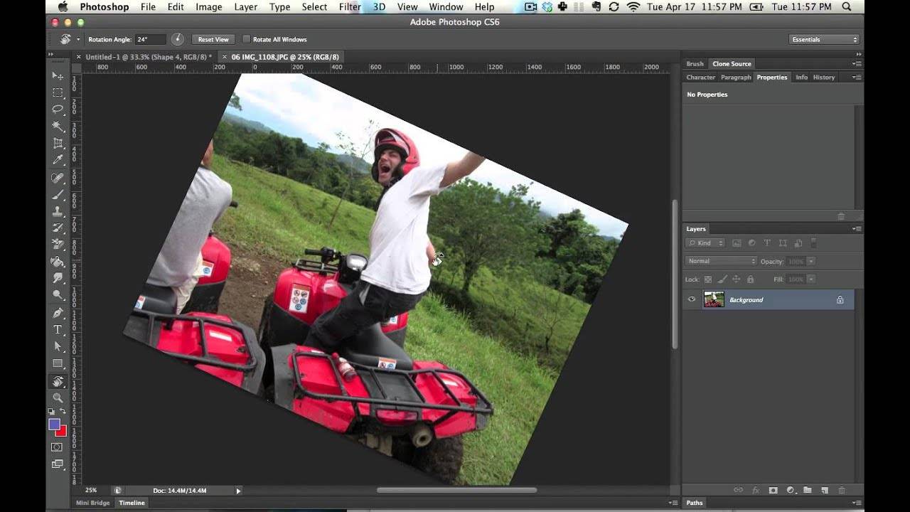 Поворот изображения. adobe photoshop cs3