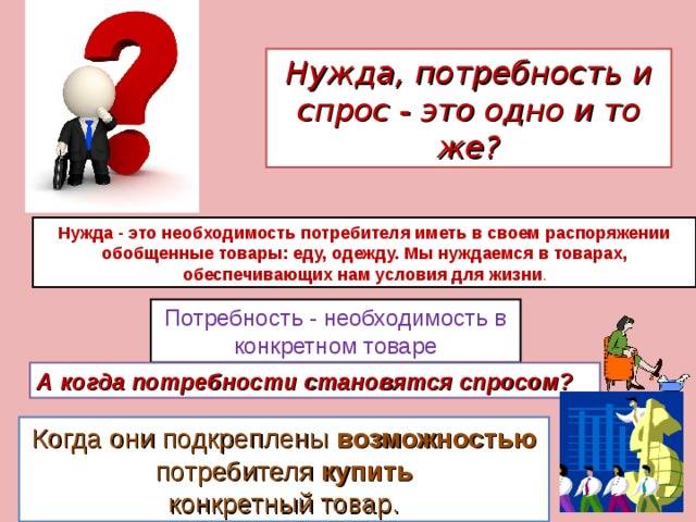 Отличие нужды от потребности: разбор понятий и примеры