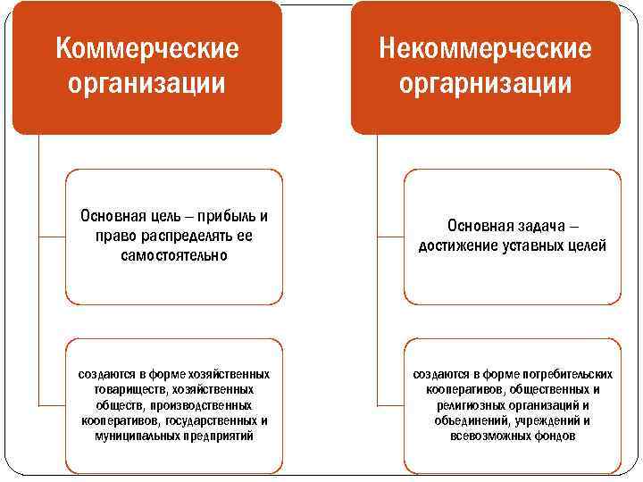 Коммерческие и некоммерческие организации и их формы