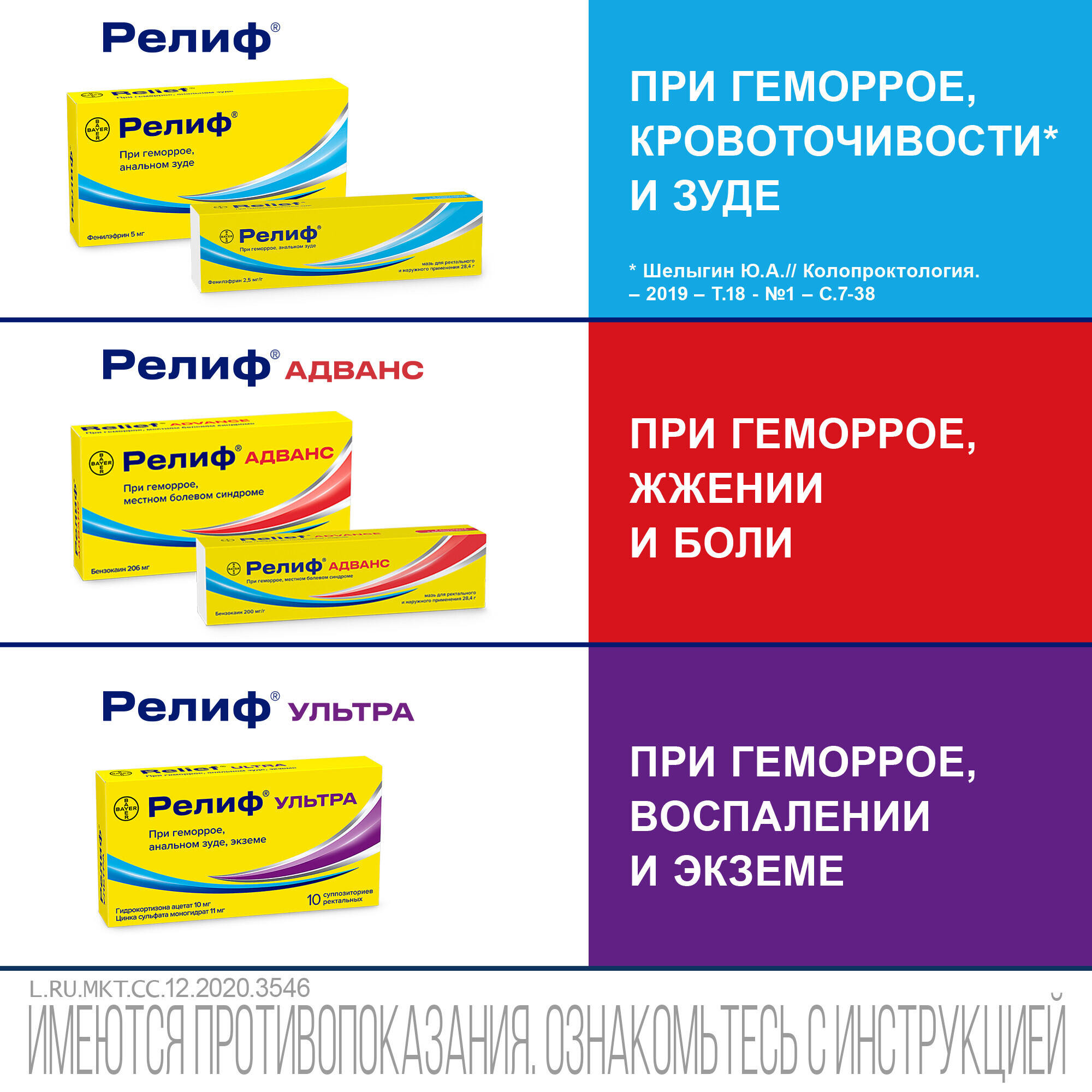 "релиф" — инструкция и особенности применения всех видов