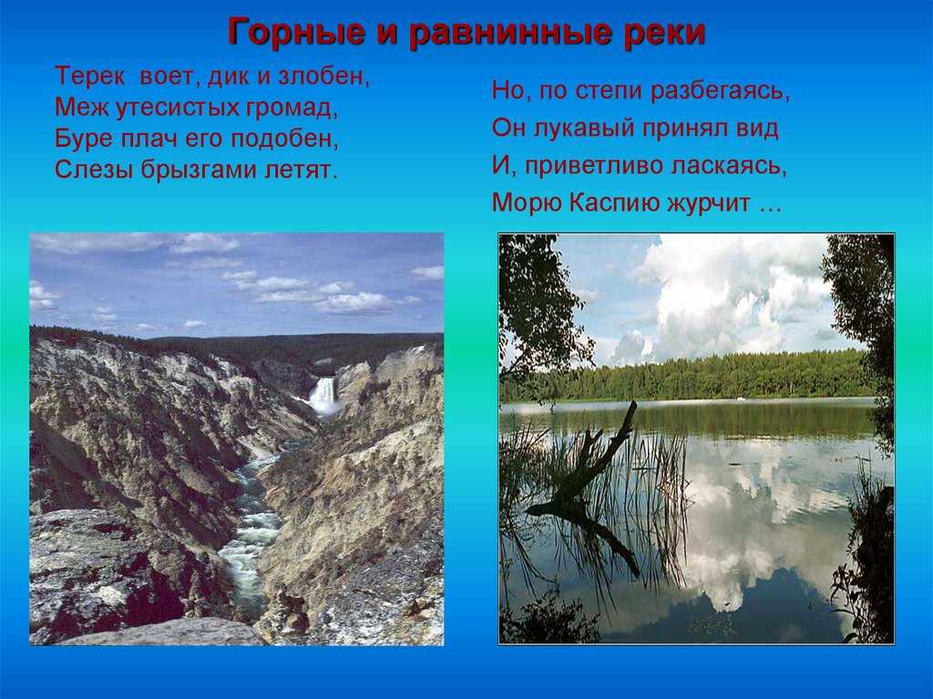 Чем отличаются равнинные реки от горных? их примеры и особенности