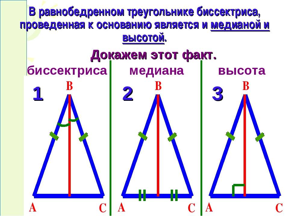 Медианы, биссектрисы, высоты треугольника