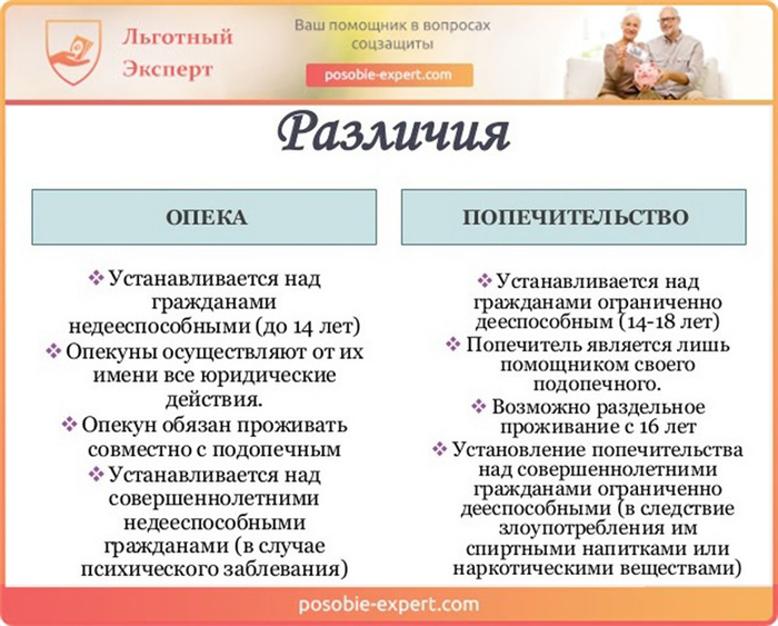 Разница между опекуном и попечителем, особенности устройства ребенка