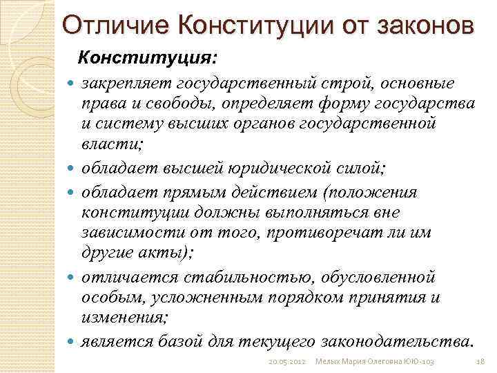 Конституции российской федерации, их отличия