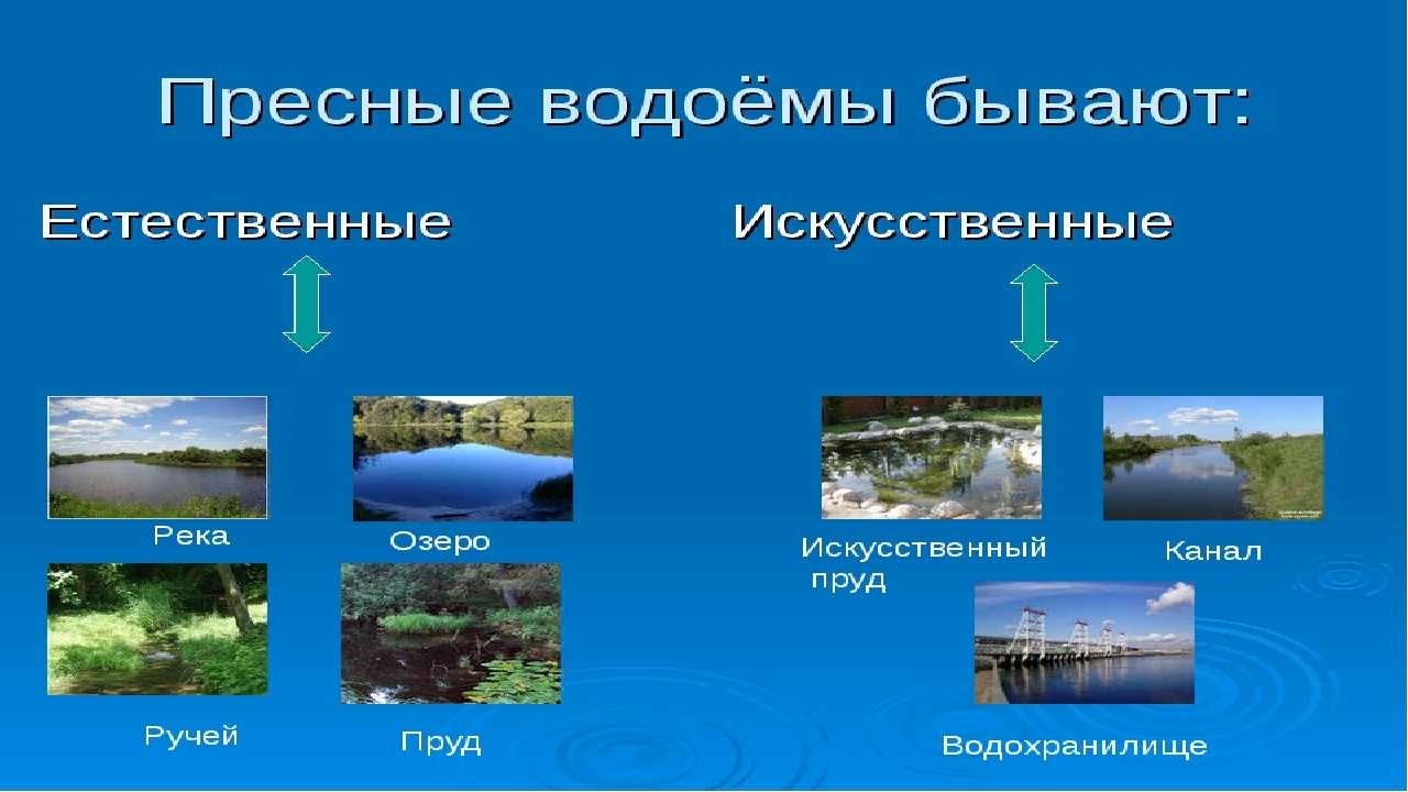 Водоемы, их назначение и классификация