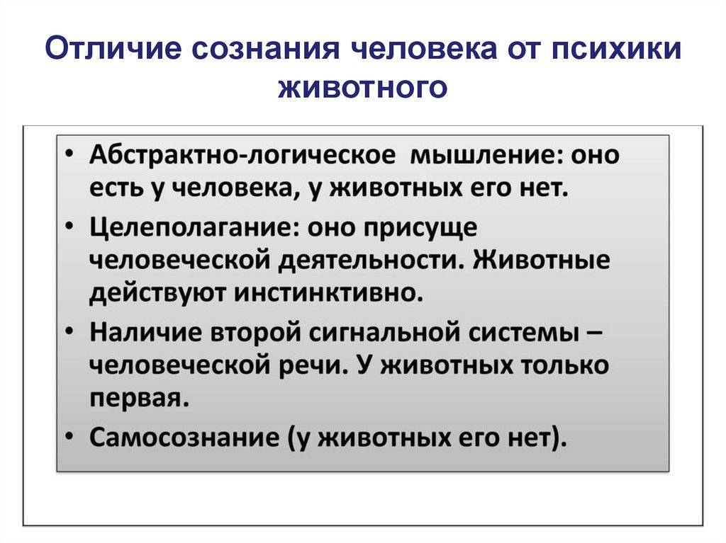 Чем отличается психика от сознания