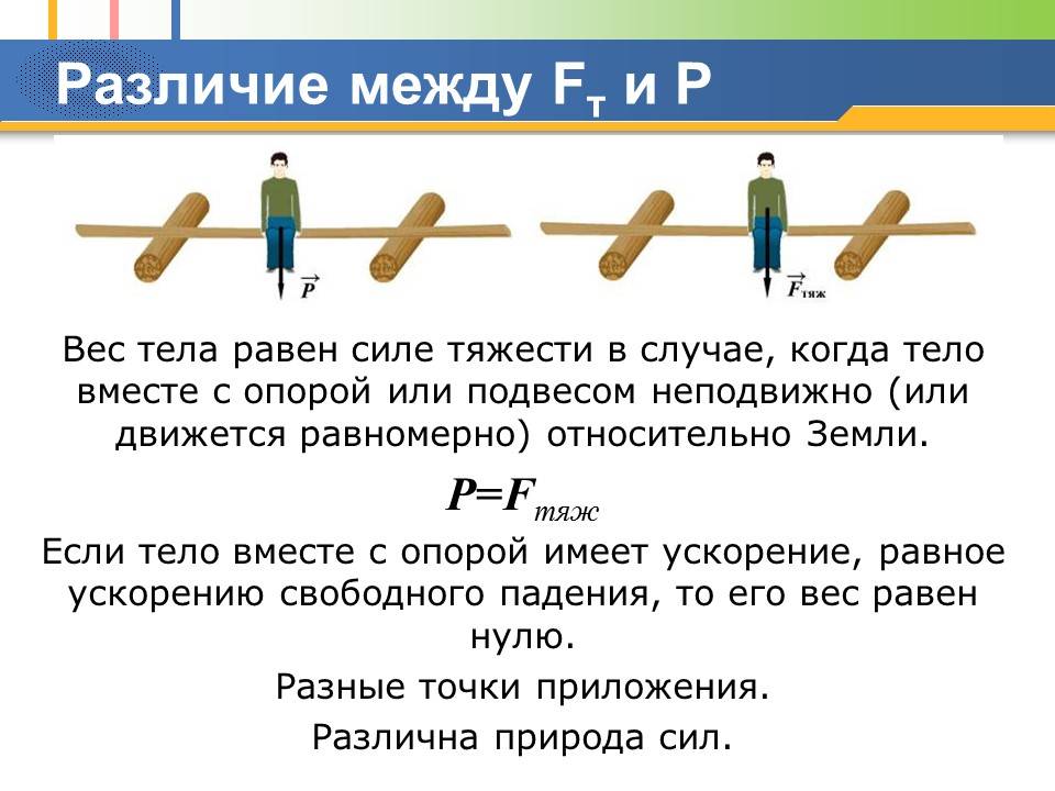 В чем разница между массой и весом, есть ли отличия и сравнение понятий