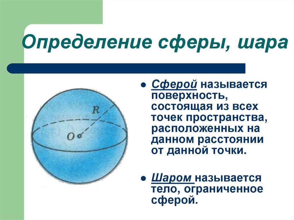 Шар его элементы объем шара. сфера, шар, сегмент и сектор. формулы и свойства сферы