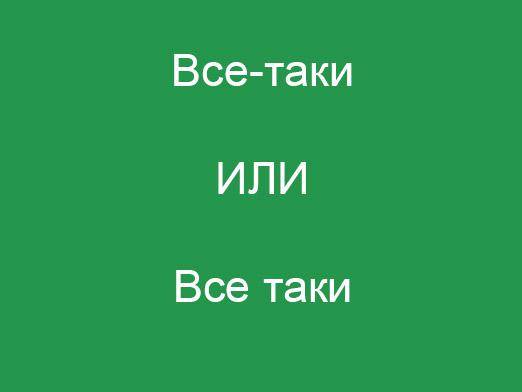 Как пишется «всетаки» слитно или раздельно?