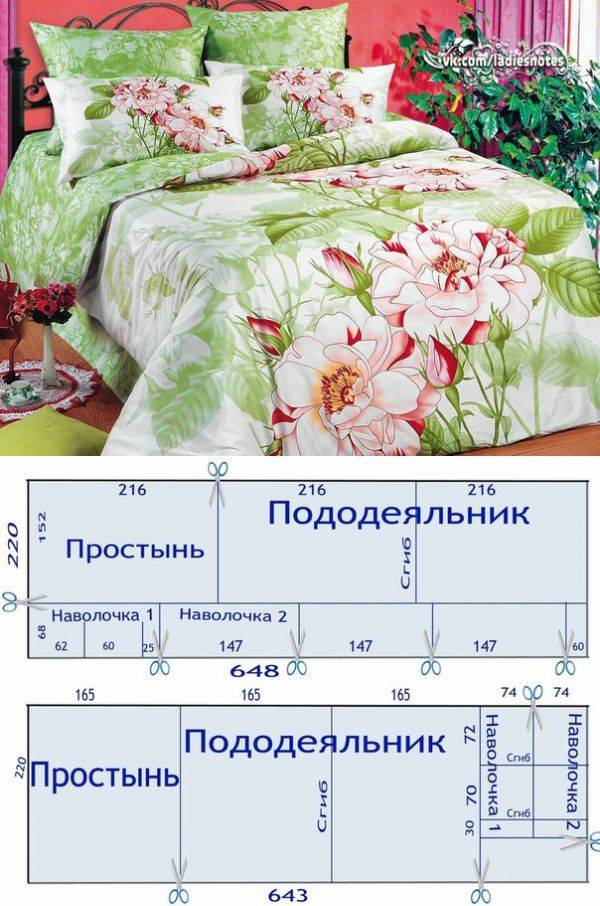 Как сшить постельное белье своими руками: построение выкройки, расход ткани, правила раскроя